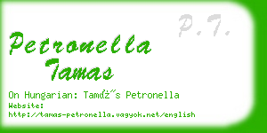 petronella tamas business card